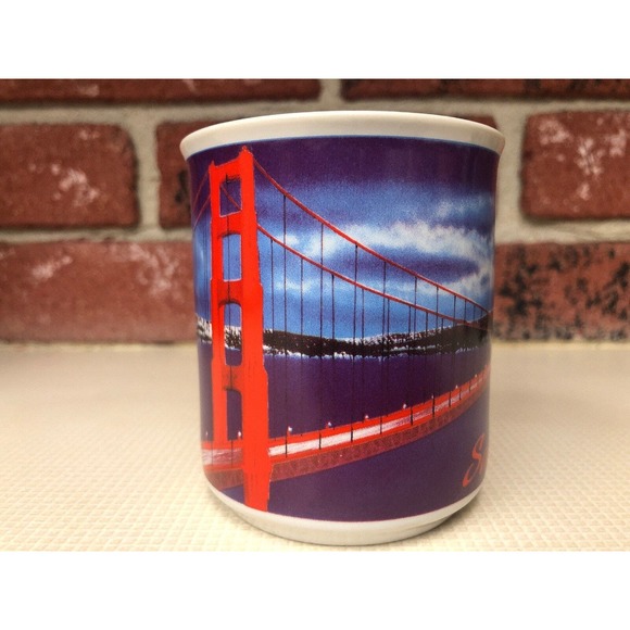 San Francisco Golden Gate Bridge Coffee Mug Souvenir Collectible Skyline Picture - Picture 2 of 6